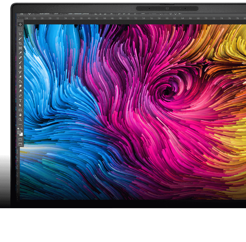 ZBook 8 G1i mobile workstation PC with graphic editing software interface on the screen.