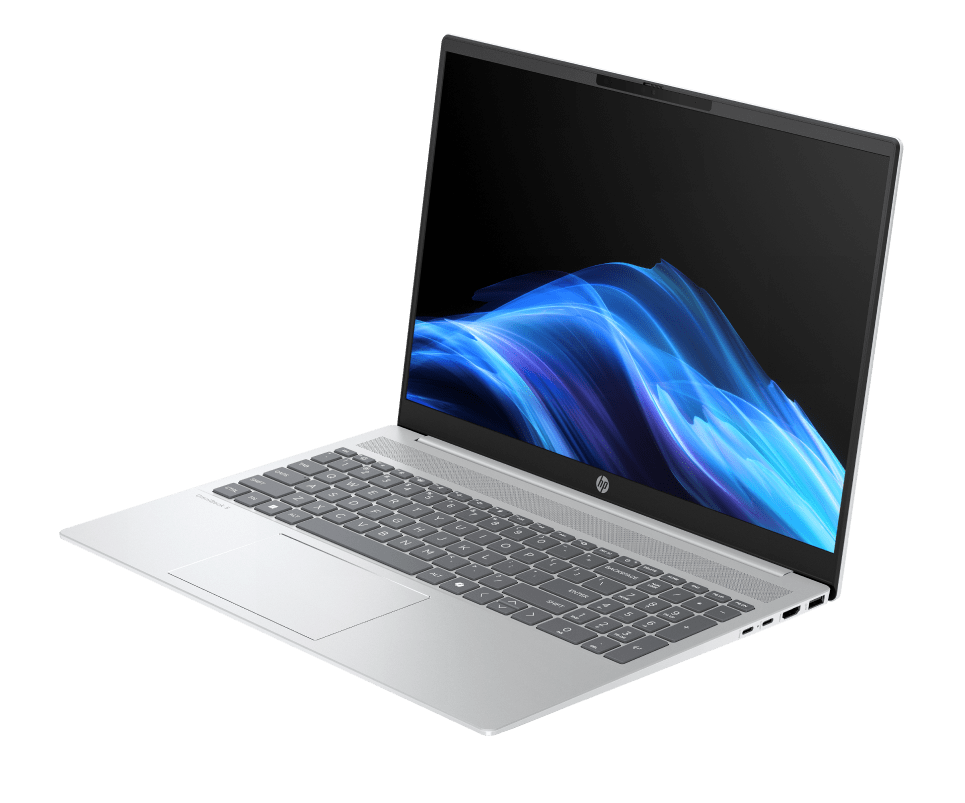 HP OmniBook 5 laptop open at an angle